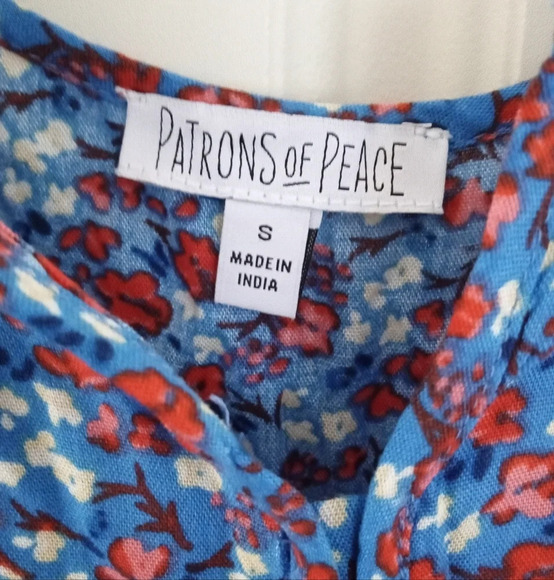 Patrons of Peace Ditsy Floral All Over Print  RWB Crop Tank Top Size Small - Picture 7 of 8